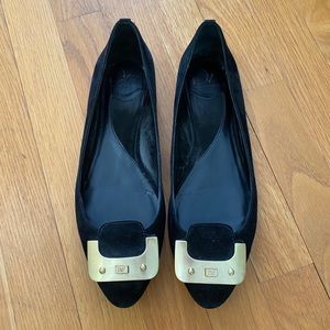 DVF Black Suede Flats